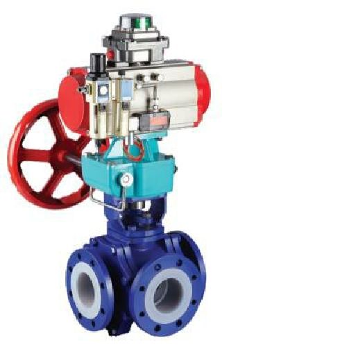 氣動(dòng)襯氟三通球閥 氣動(dòng)襯氟三通球閥