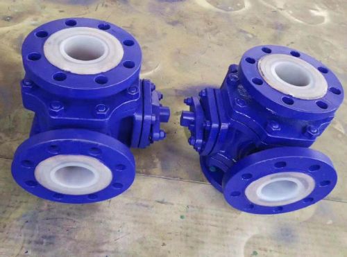 氣動(dòng)三通襯氟球閥 氣動(dòng)三通襯氟球閥